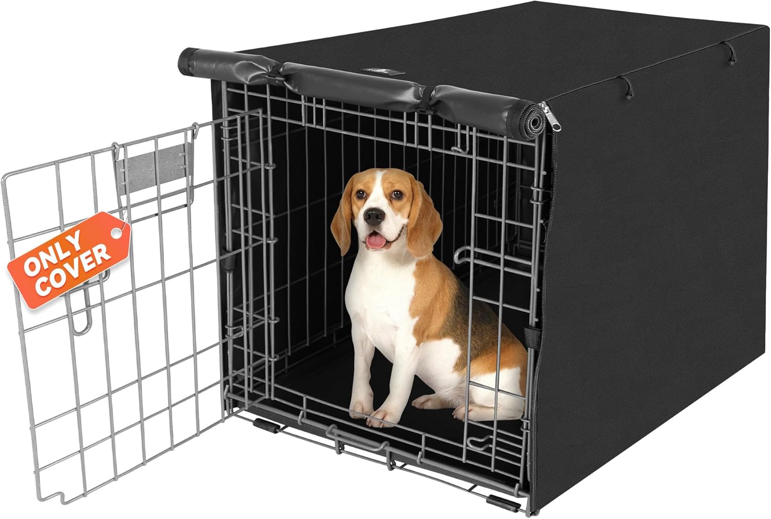 X-ZONE PET Double Door Dog Crate Cover - Polyester Pet Kennel Cover Fits 30 inches Wire Crate, Tan - Image 13
