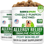 BARK&SPARK Dog Allergy Relief Soft Chews for Skin Health & Seasonal Allergies - Anti-Itch Supplement w/Omega-3, Quercetin & Bromelain Immune Treats for Dry Skin & Hot Spots - Chicken - 120ct - Image 13