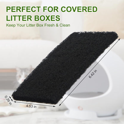 Premium black charcoal air filters for pet litter pans close up view