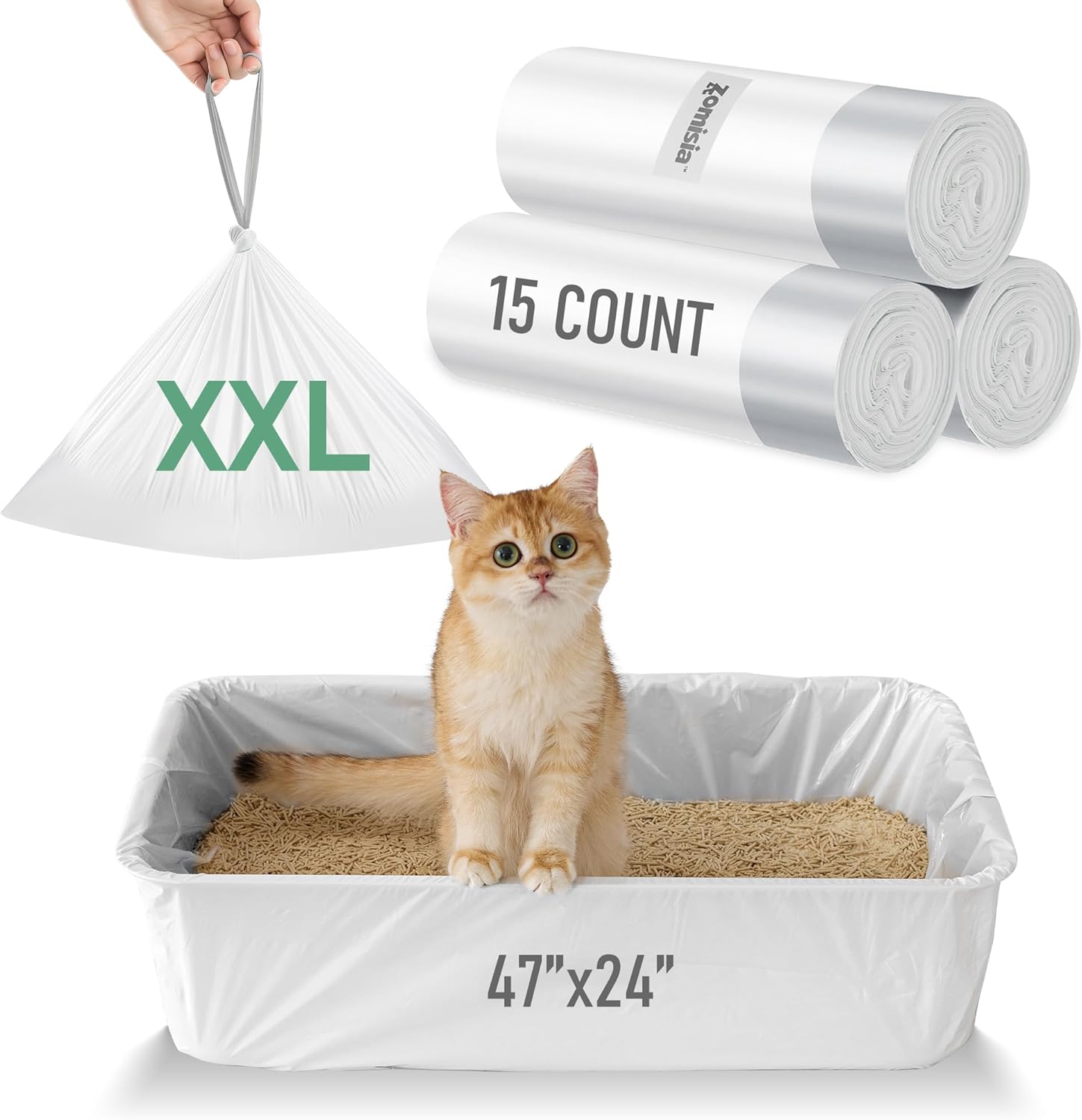 ZOMISIA cat litter box liner front view showing packaging