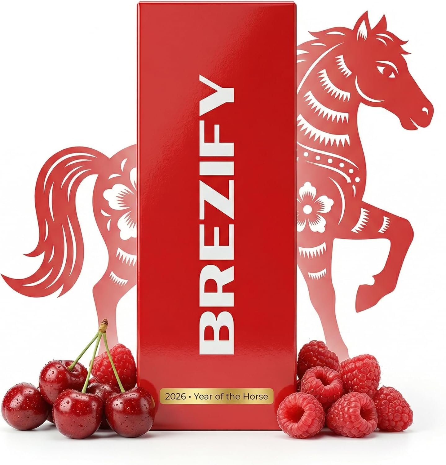 Brezify Plant Based Aroma Diffuser Cherry Raspberry front view for nicotine free wellness.