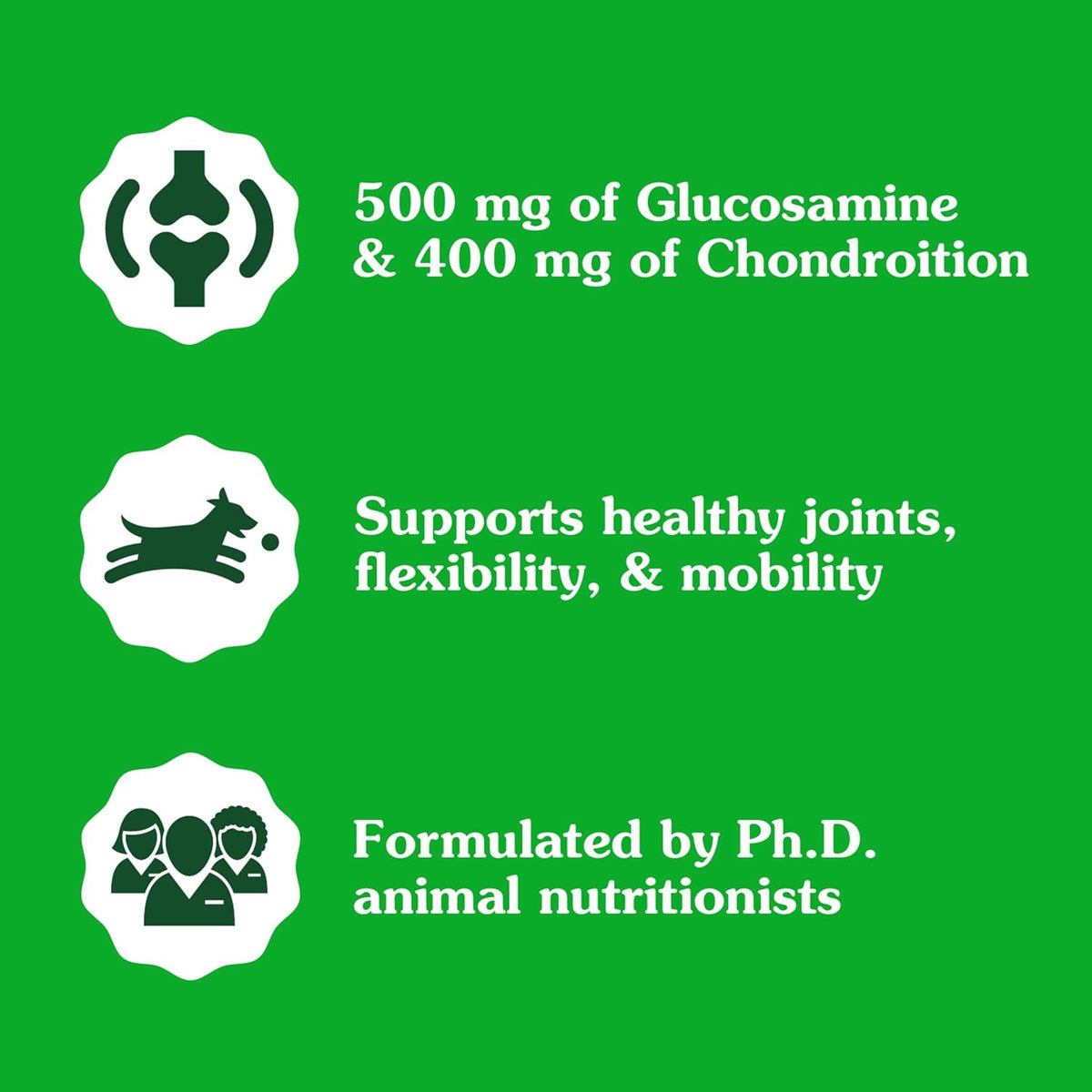 Greenies dog joint care chews with National Animal Supplement Council seal
