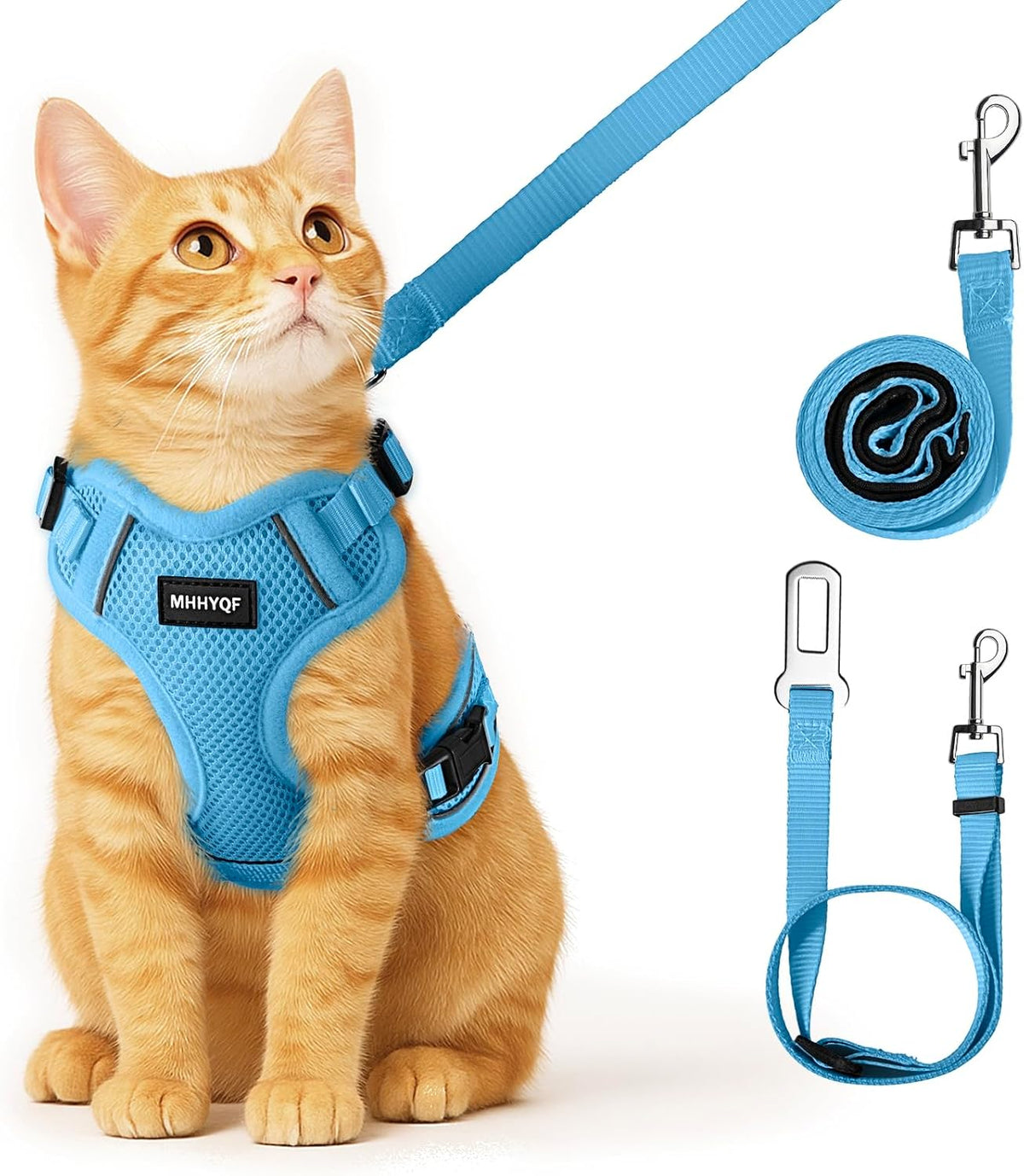Cat Harness and Leash for Walking, Cat Car Harness, Escape Proof Soft Adjustable Vest Harnesses for Cats, Easy Control Breathable Reflective Strips Harness, Kitten Harness and Leash Set, Black, S - Image 9