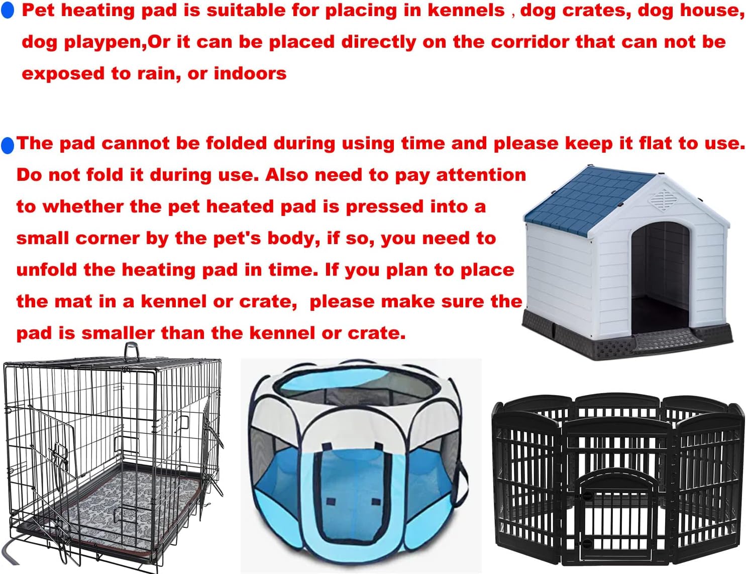 Waterproof small dog heating mat inside a puppy whelping box