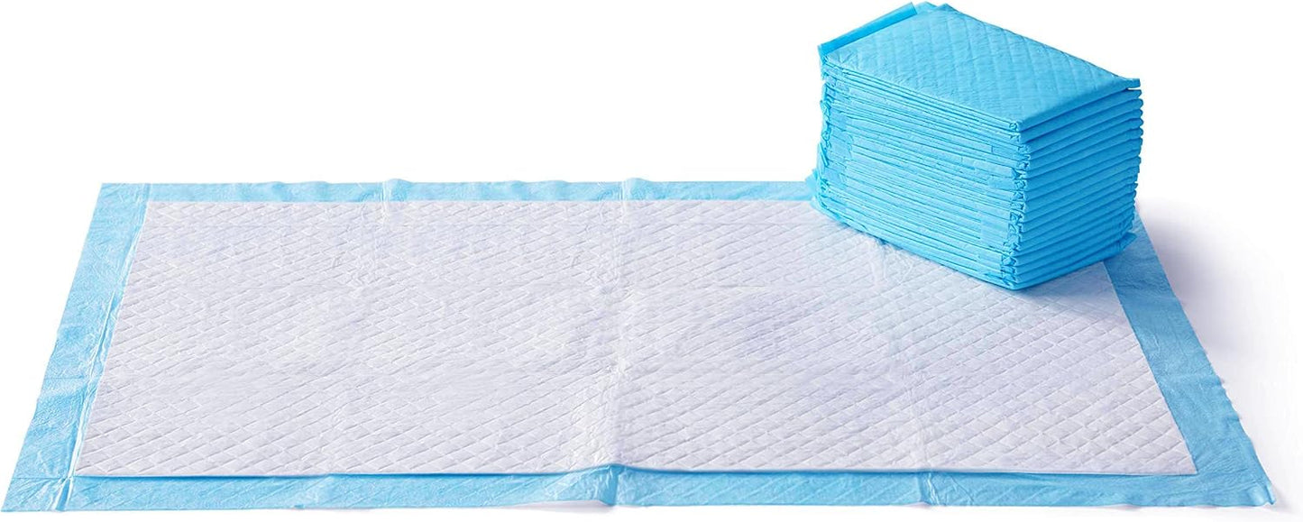 Amazon Basics X-Large Heavy Duty Absorbent Puppy Potty Pads, Leak-Proof, Quick-Dry, Super Absorbent Gel Technology for Dog Training, 28 x 34 Inches, Blue & White, Pack of 50 - Image 9