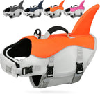 AMZNOVA Shark Dog Life Jacket, Swimming Vest with Handle, Dog Life Vest for Swimming & Boating, Ripstop & Buoyancy for Puppy Doggy, M, Grey - Image 9