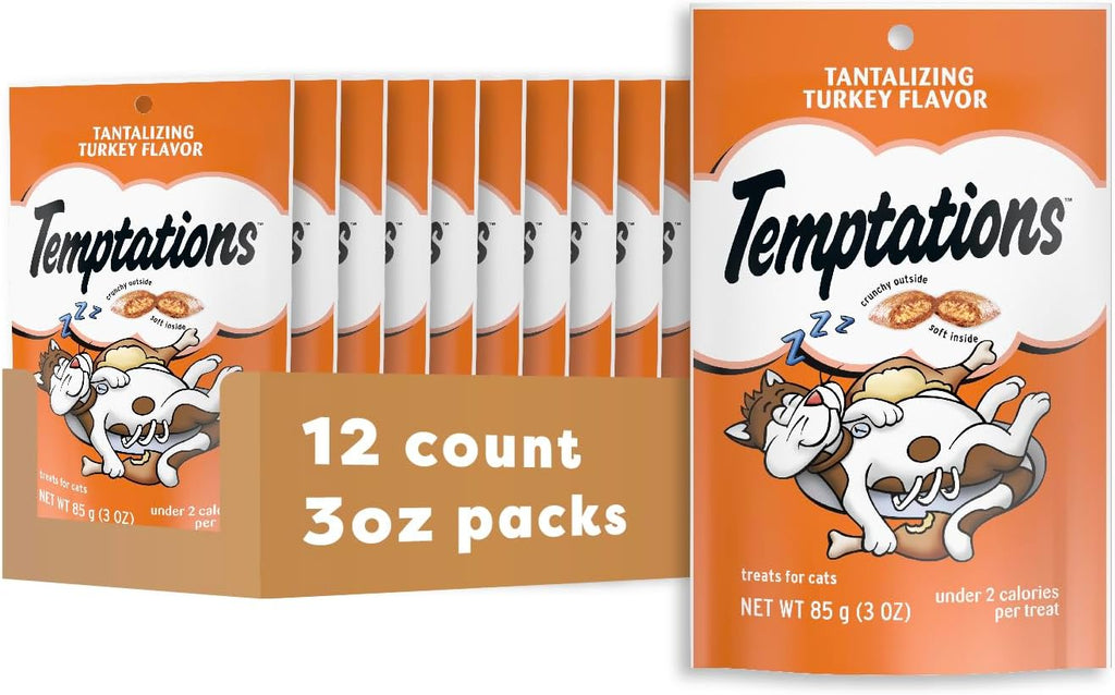 Temptations Cat Treats, Classic Crunchy and Soft Cat Treats, Tantalizing Turkey Flavor, 6.3 oz. Pouch (Pack of 10) - Image 13