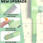 Grooming a cat with Rv International self cleaning slicker brush