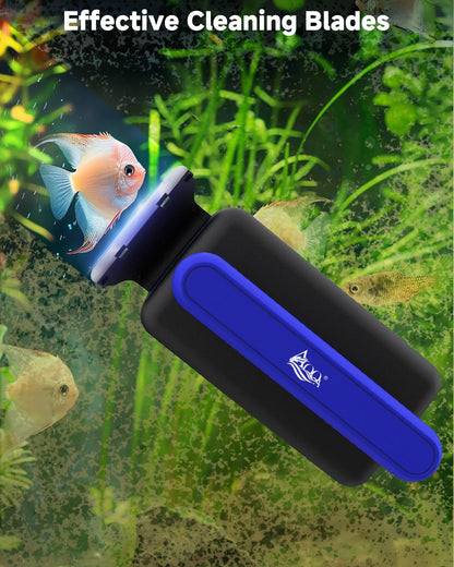 AQQA medium size aquarium scraper highlighting stainless steel blade for glass tanks