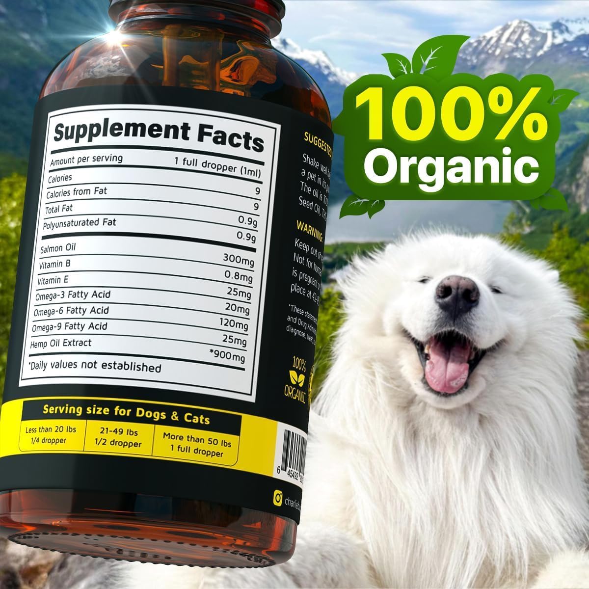 Charlie and Buddy hemp oil packaging for cat and dog stress relief.