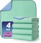 ForosiaLYFE washable incontinence bed pads 4 pack front view showing green quilted surface.