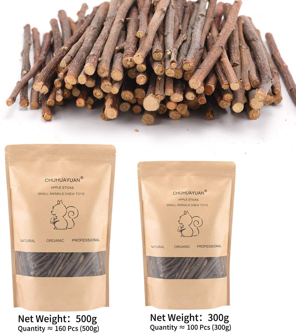 Organic apple wood sticks laid out for rabbits and guinea pigs