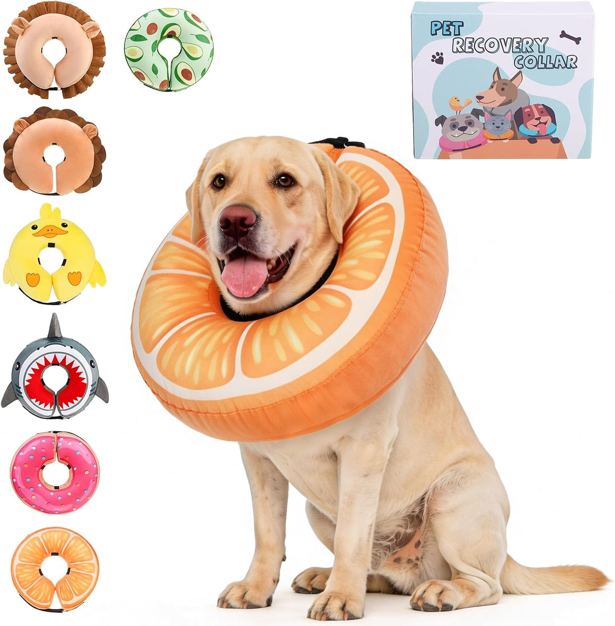 KOOLTAIL Inflatable Dog Cone Collar, Soft Donut E Collar for Dogs After Surgery to Stop Licking Enhanced Alternative, Blow Up Pet Neck Pillow Recovery Adjustable Cone for Dog Cat, Lion XL - Image 12