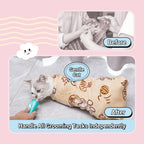 Cat securely swaddled in Kiorafoto anti scratch grooming cloth for nail clipping