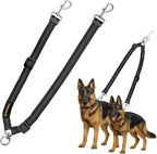 MingXpet Double Dog Leash for Two Dogs, No Pull Dog Leash, 360 degrees Swivel No Tangle for Small Dogs Walking & Training, Shock Absorbing Reflective Bungee, Black - Image 14