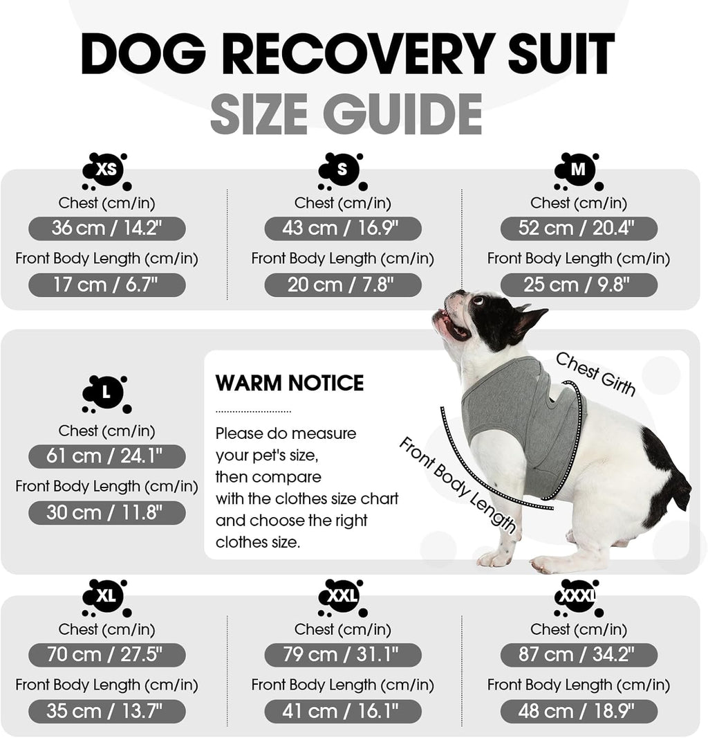 Side view of dog wearing breathable anti-licking recovery vest