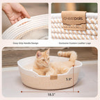 Cat resting in Cheerhome Pets woven pet bed basket