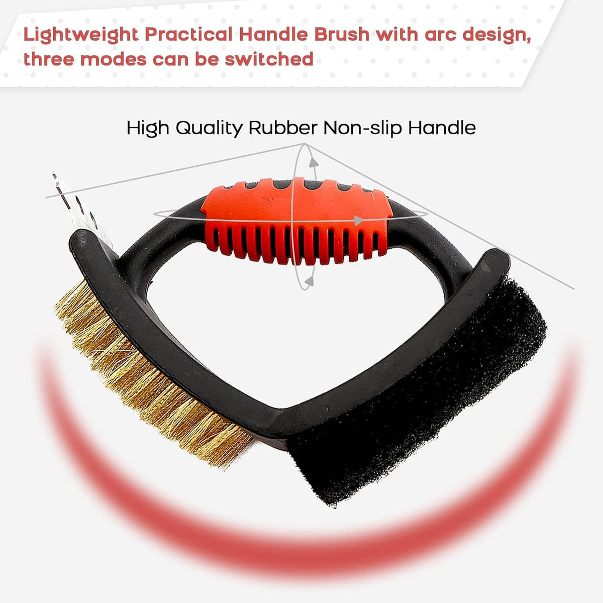 Close up of the built in metal scraper on the QBLEEV pet cleaning tool