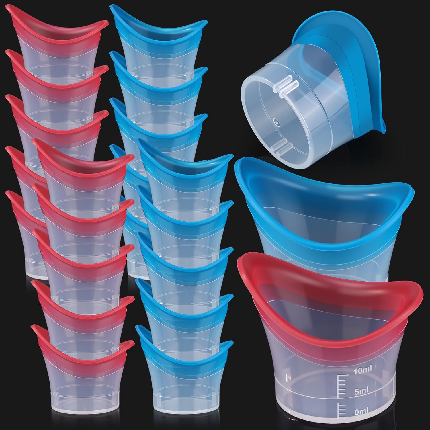 Patelai silicone eye wash cup 20 piece kit front view for eye hygiene.