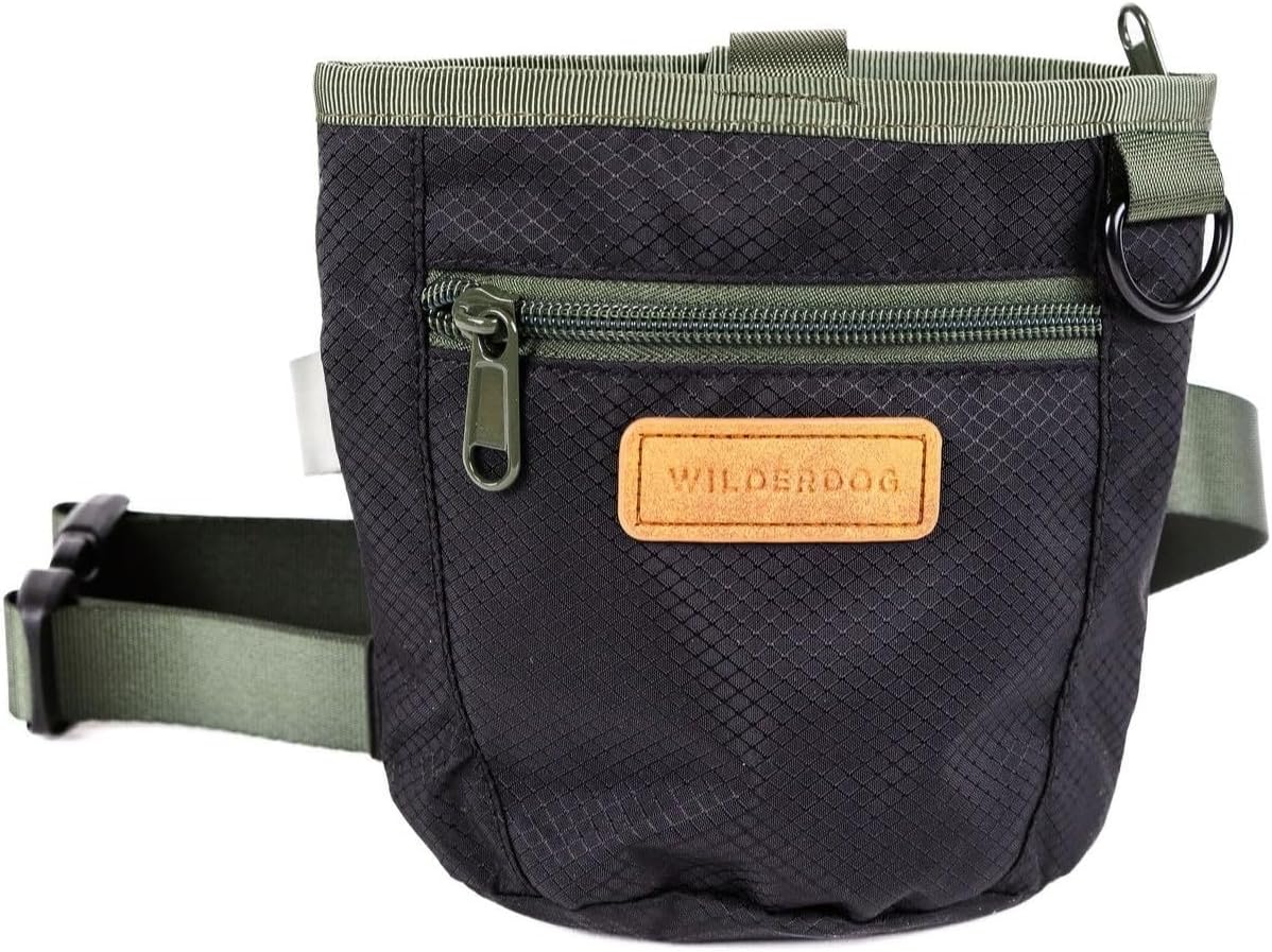 Wilderdog Dog Training Treat Pouch with Magnetic and Zipper Closure, Carabiner Attached, Adjustable Waist Strap - Green - Image 9