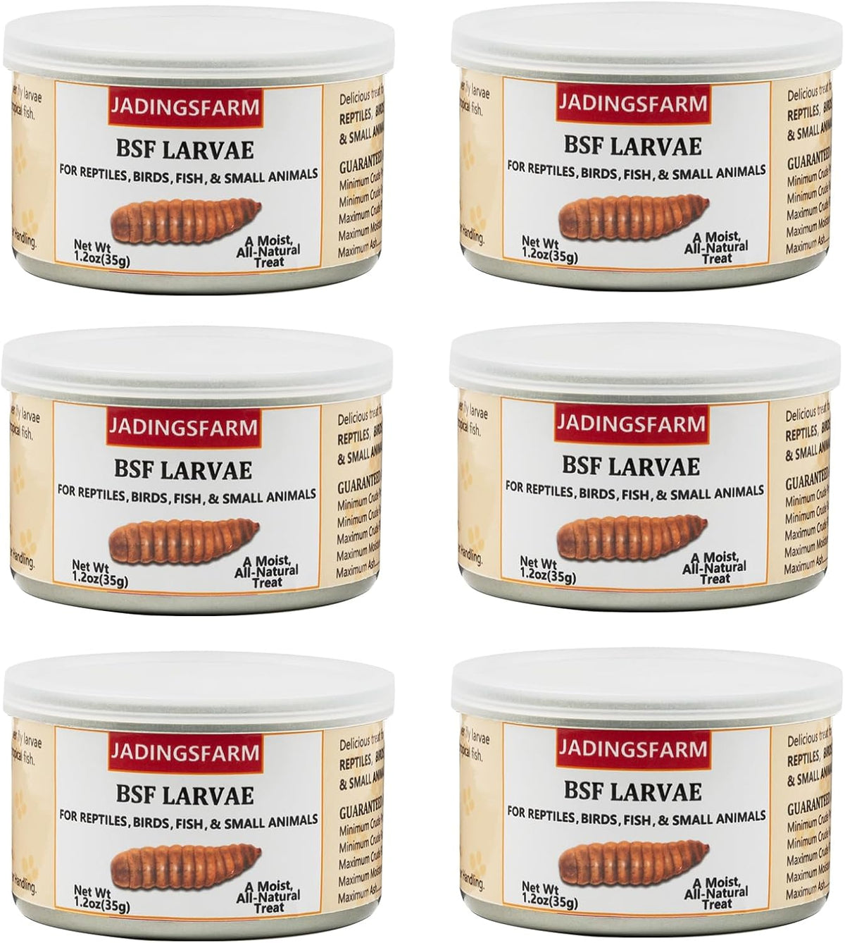 Jadingsfarm authentic USA sourced reptile food packaging.