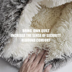 Side profile of plush doughnut shaped pet bed for anxiety relief