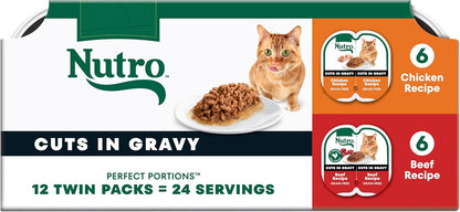 Nutro Perfect Portions Wet Cat Food Gravy Cuts Variety Pack, Cat Food Wet Recipe, Turkey or Chicken Recipe, 2.6 oz. Twin-Pack Trays, 12 Pack - Image 15