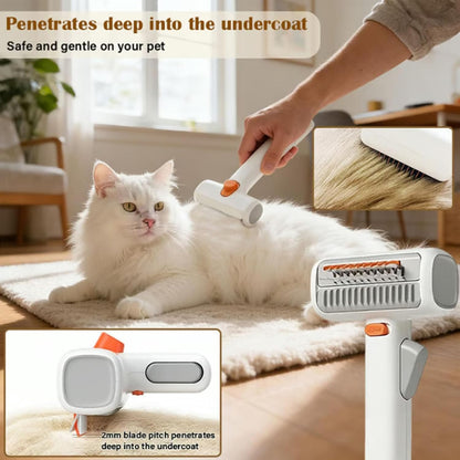 Generic pet undercoat rake with one-click hair release button