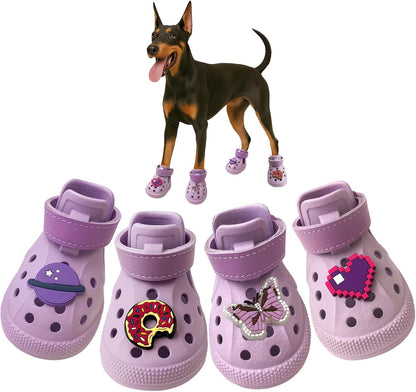 Dog Shoes,Non-Slip Waterproof Sandals for Hot Pavement, Breathable Perforated Boots,Adjustable Straps Dog Rain Booties for Summer Beach and Rainy Day(Beige,#2) - Image 10