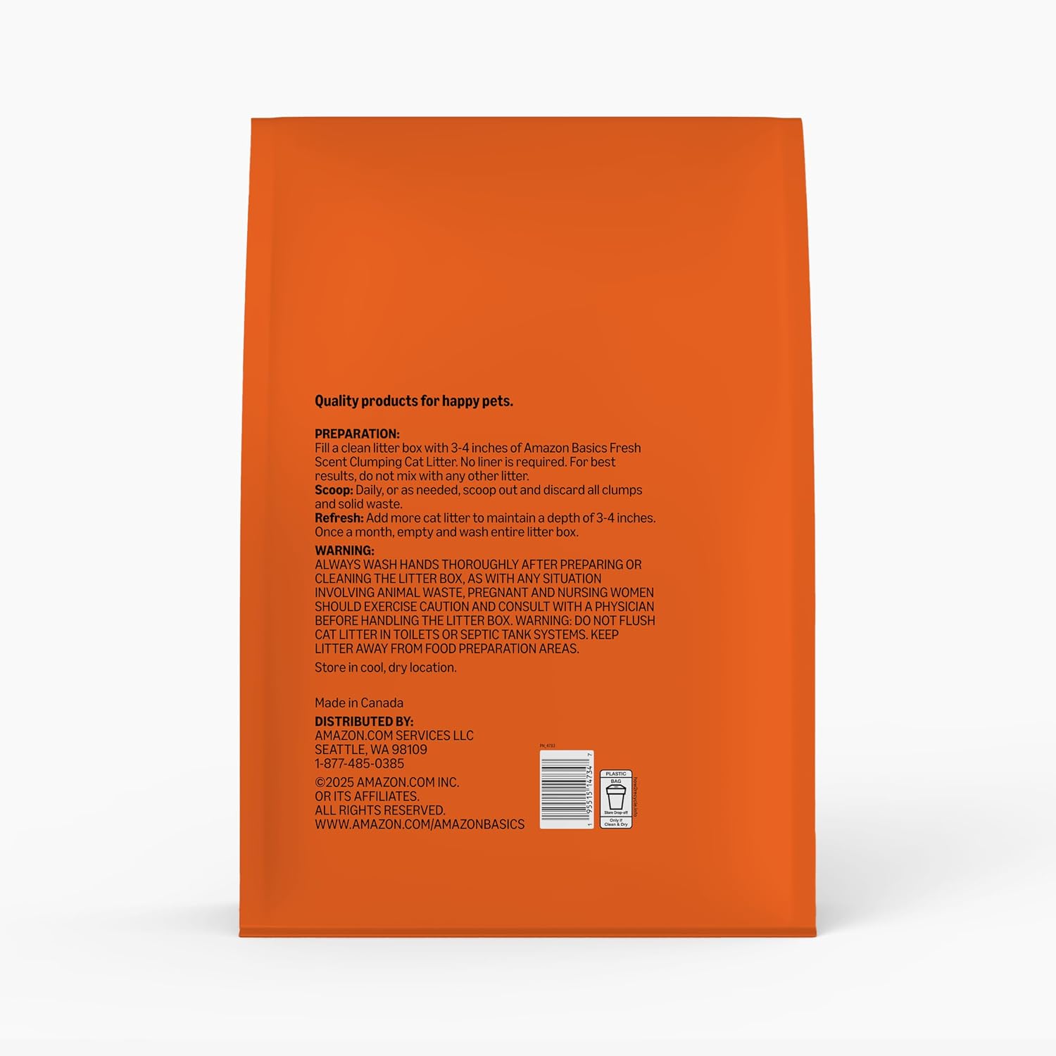 Hard clumping clay texture of Amazon Basics cat litter