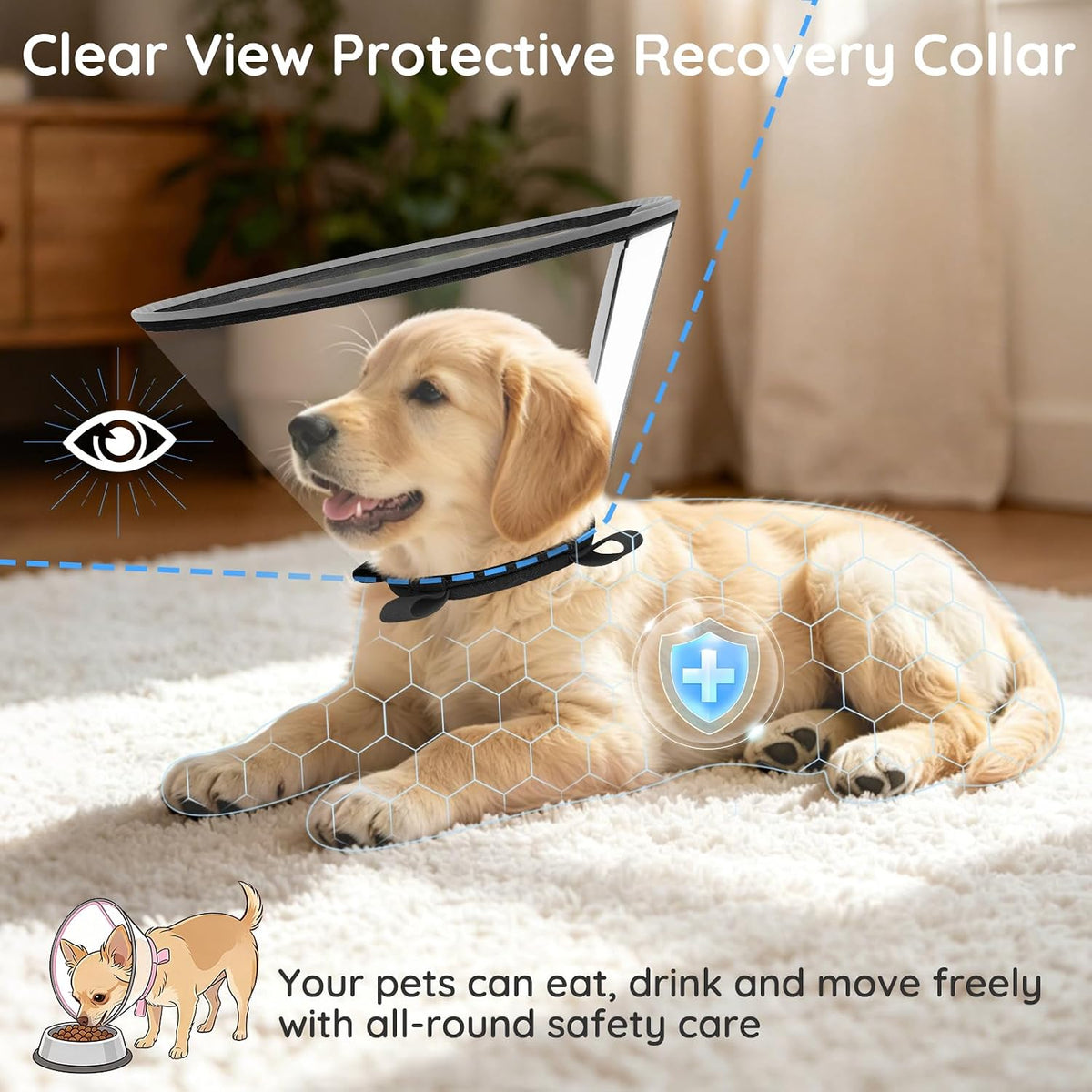 Side profile of Didopet adjustable recovery collar