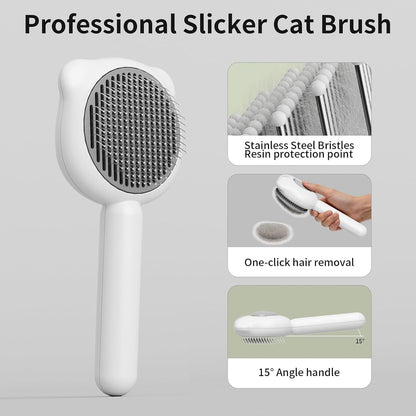 Ziofy white slicker brush for long and short haired pets