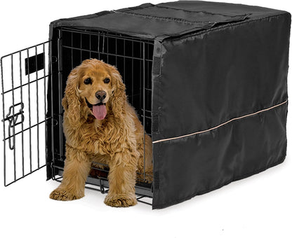 MidWest Homes for Pets medium dog crate cover front view for thirty inch wire kennels.