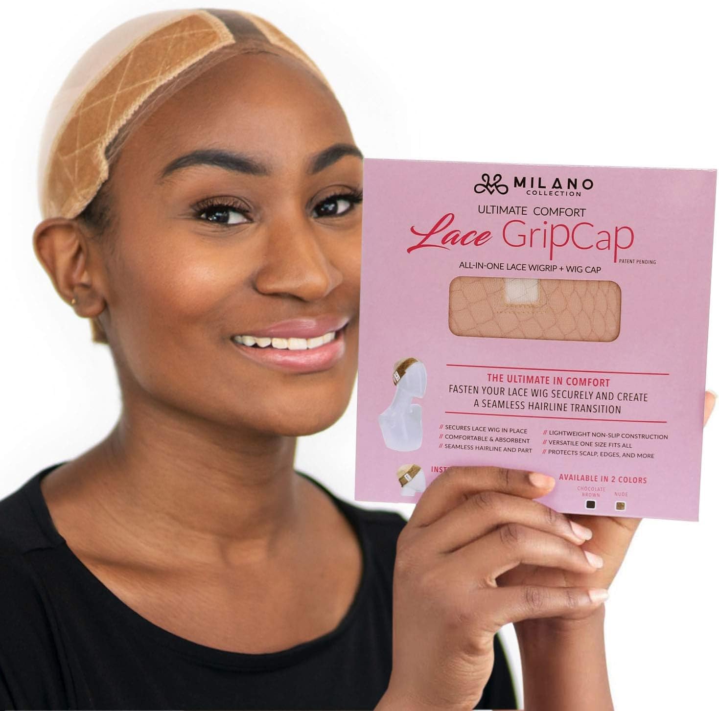 Milano Collection lace wig grip cap front view