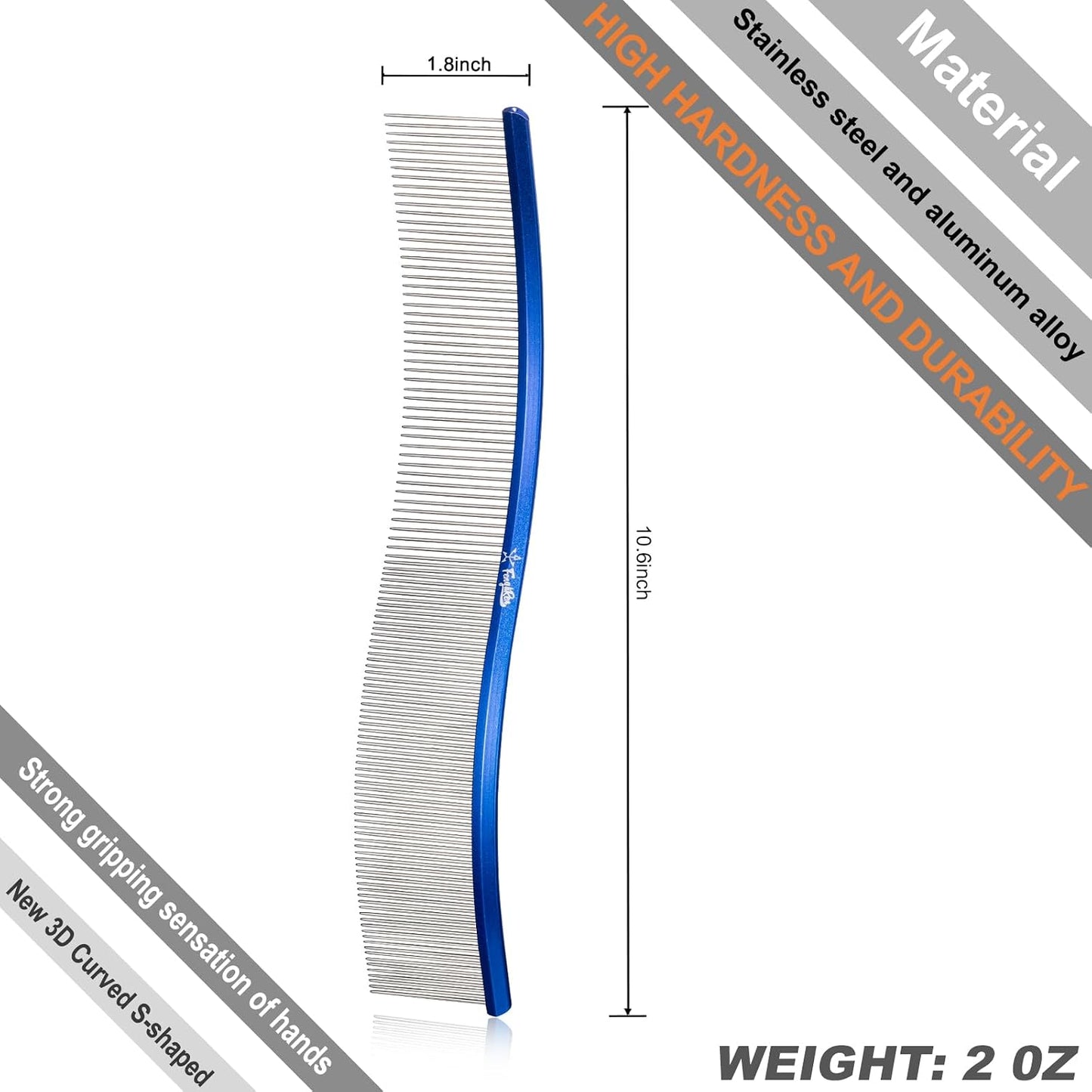Close up of Fengliren pet comb showing rounded teeth