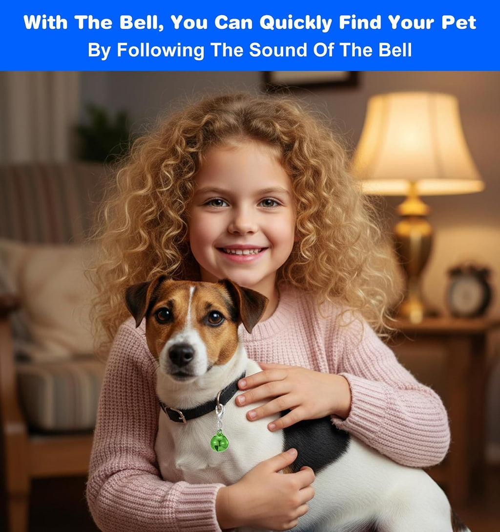 Miniature high frequency jingle bells for small breed dog and cat neck bands.