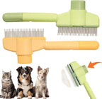 Dogs and Cats Comb with Release Button, Pet Hair Removal Tools with Safe Stainless Steel Teeth for Deshedding, Cat Grooming Supplies for Long/Short Hair, Cat Brush for Shedding, Green - Image 10
