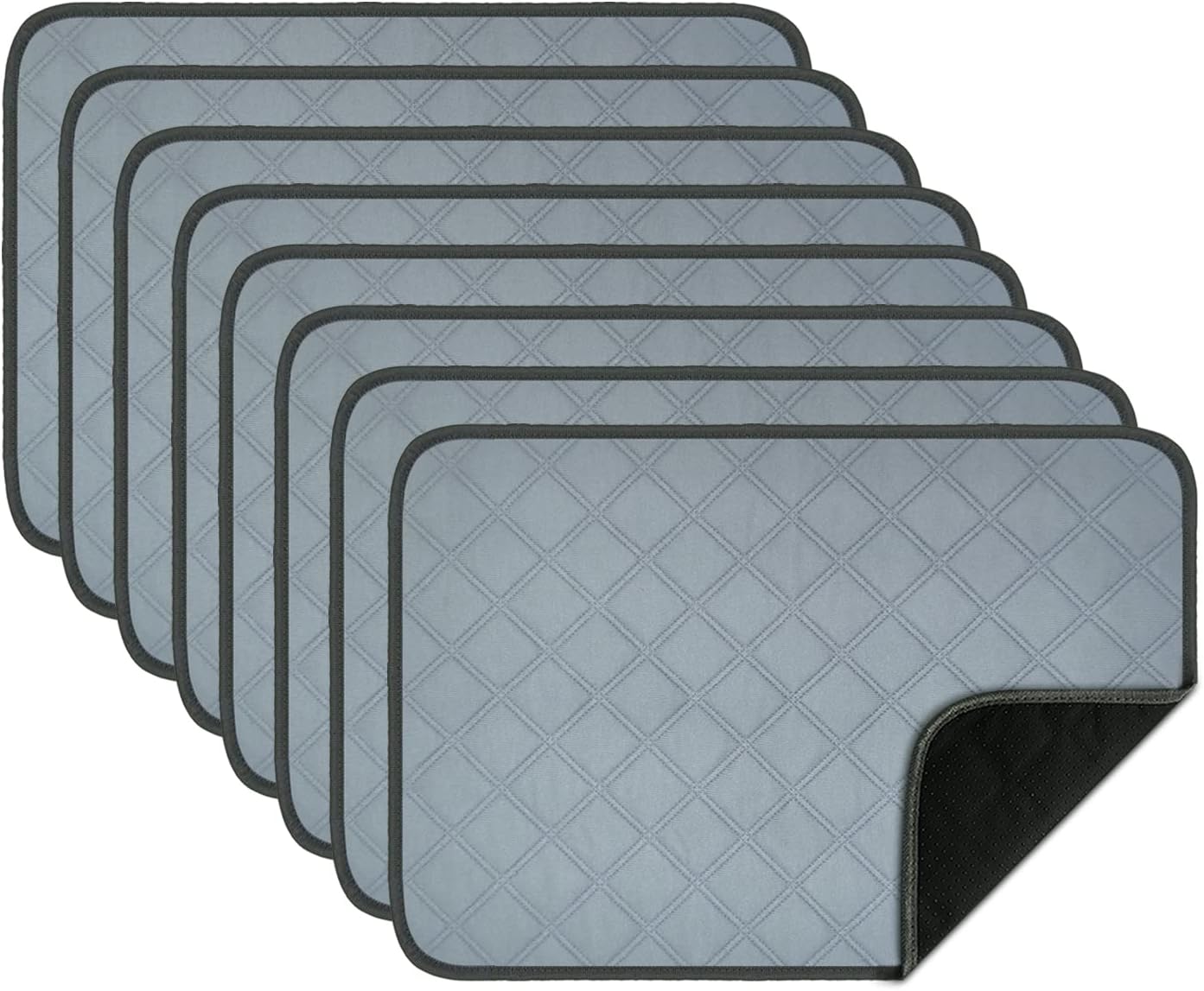 RIOUSSI Washable Pee Pads for Dogs, Reusable, Absorbent, Leakproof, Non Slip Pet Puppy Pads for Potty Training. Gray Stars, 18x24 Inch(4pack) - Image 12