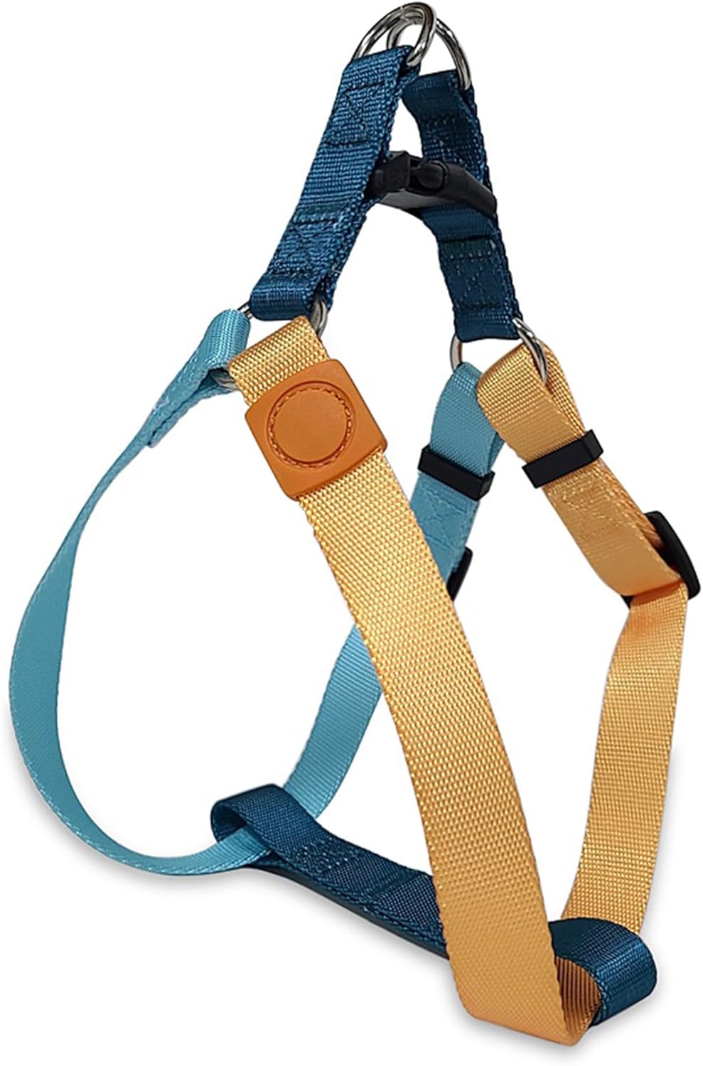Tri-Color Dog Harness - Adjustable Step-in No Pull Harness for Large Dogs, Heavy Duty, Easy Walking, Blue Pink - Image 9