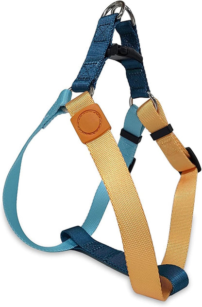 Tri-Color Dog Harness - Adjustable Step-in No Pull Harness for Large Dogs, Heavy Duty, Easy Walking, Blue Pink - Image 9