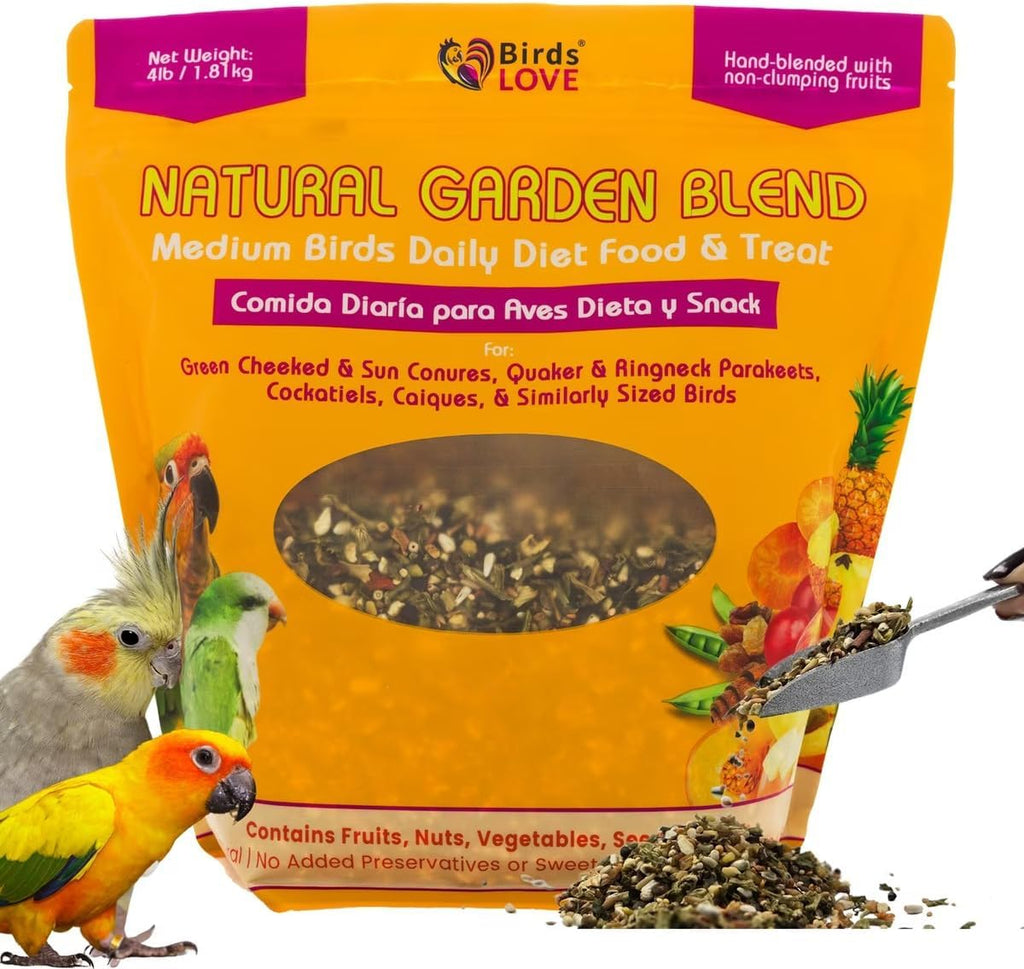 Birds LOVE Natural Garden Blend Conure Food, Sunflower Free Bird Seed Mix with Fruits, Nuts, Vegetables and Seeds, All Natural Daily Diet and Treat, 2 lb - Image 12