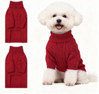 Small Dog Sweater with Zipper, Knitted Striped Pullover Dog Clothes for Cold Weather, Thick Warm Cozy Stretchy Sweater for Chihuahua, Bulldog, Dachshund, Pug(Red & White Strip, S) - Image 15