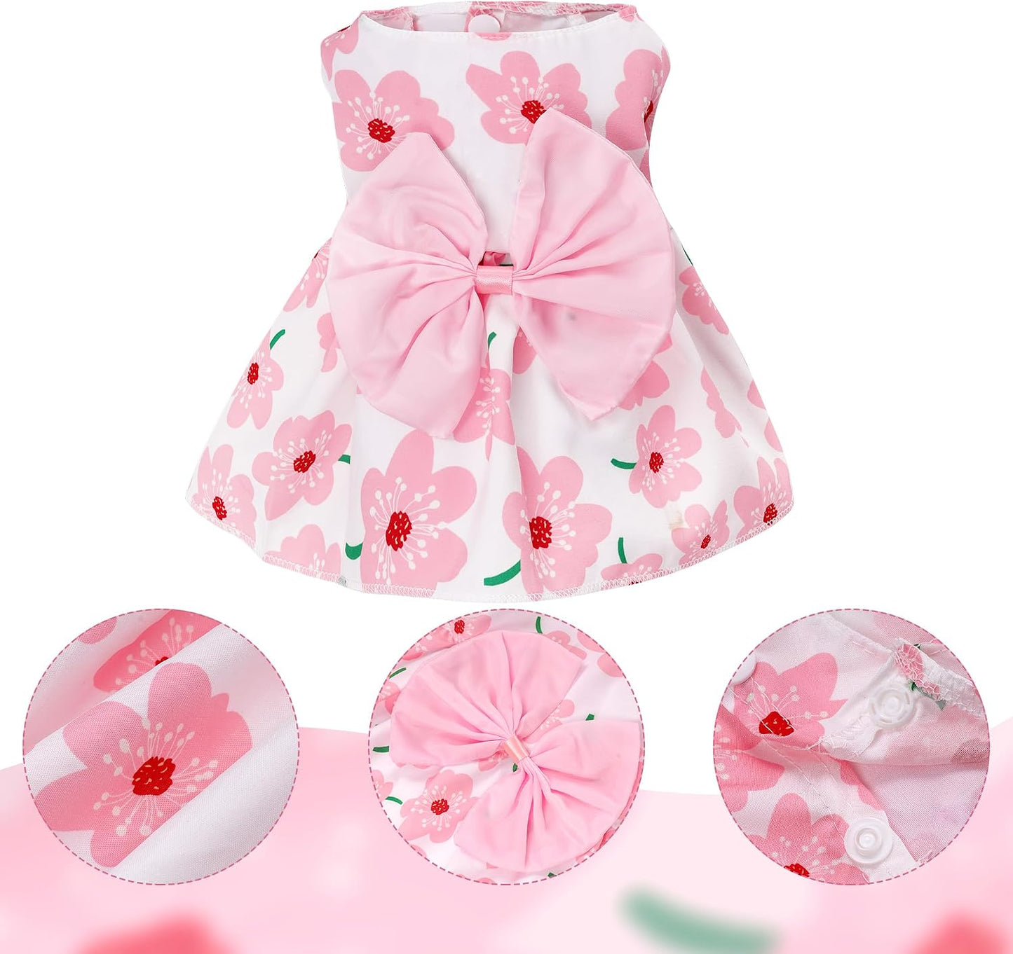 Choyaxo summer pet clothes displayed on a cute small puppy breed walking outdoors.