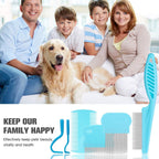 Rust resistant steel teeth grooming tool for pet dander and flake care
