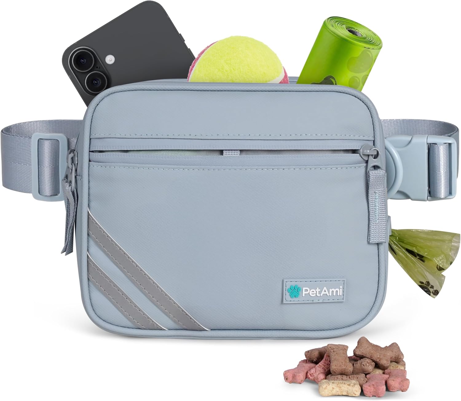 PetAmi 3-in-1 Dog Walking Bag, Crossbody Fanny Pack with Removable Treat Pouch for Pet Training, Dog Mom Waist Belt with Poop Bag Dispenser and Waste Bag Holder, Black - Image 12