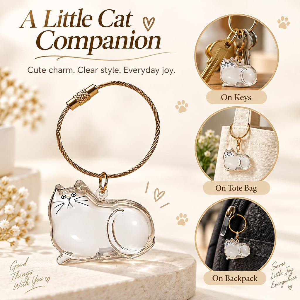 Cat Fur Memorial Keychain Keepsake Capsule Hair Storage Pendant for Pet Remembrance Fillable - Image 7