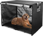 Medibot dog crate cover 36 inch front view on a black wire pet cage