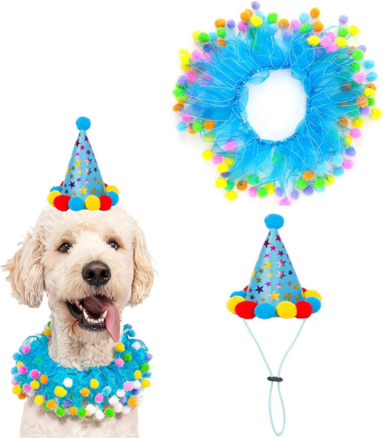 Lionheart Glory Birthday Dog Collar front view premium pet party costume