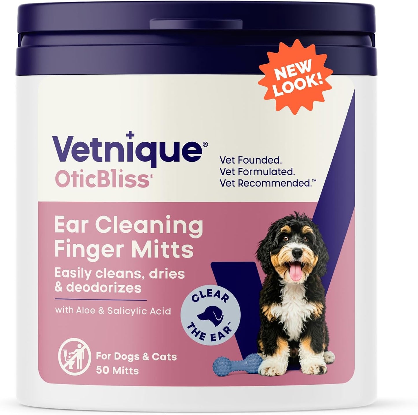Vetnique Oticbliss Medicated Dog Ear Wipes, Dog & Cat Ear Cleaner Yeast, & Ear Infection Treatment with Hydrocortisone, Antibacterial & Antifungal for Itchy Ears (Medicated Ear Wipes) - Image 12