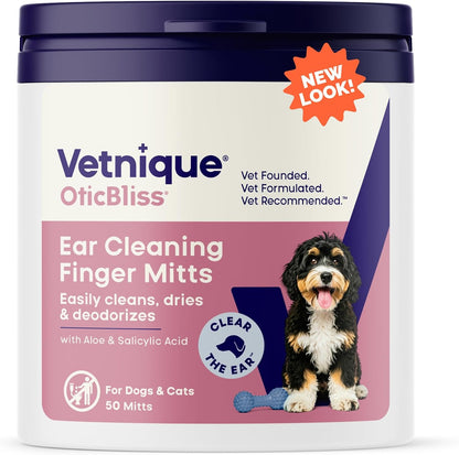 Vetnique Oticbliss Dog Ear Wipes, Cat & Dog Ear Cleaner & Deodorizing Wipes for Dogs, Cats, Puppies & Kittens, Vet Formulated to Remove Ear Wax, Dirt & Odor with Aloe for Itchy, Smelly Ears - Image 12